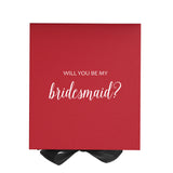 Will You Be My bridesmaid? Proposal Box Red - Black Bow No Border