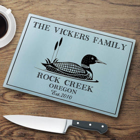 Personalized Cutting Boards - Glass - Cabin Decor - Cabin Series