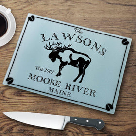 Personalized Cutting Boards - Glass - Cabin Decor - Cabin Series