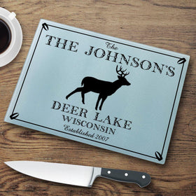 Personalized Cutting Boards - Glass - Cabin Decor - Cabin Series