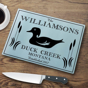 Personalized Cutting Boards - Glass - Cabin Decor - Cabin Series