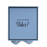 Will You Be My Usher? Proposal Box Light Blue -  Border