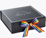 Will You Marry Us?? Proposal Box black -  Border - Rainbow Ribbon