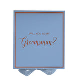 Will You Be My groomsman? Proposal Box Light Blue -  Border