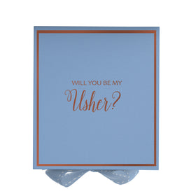 Will You Be My Usher? Proposal Box Light Blue -  Border