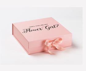 Will You Be My Flower Girl? Proposal Box Pink - No Border