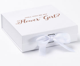 Will You Be My Flower Girl? Proposal Box White - No Border