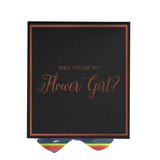 Will You Be My Flower Girl? Proposal Box black -  Border - Rainbow Ribbon