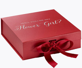 Will You Be My Flower Girl? Proposal Box Red - No Border