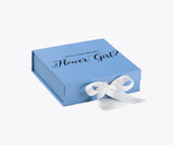 Will You Be My Flower Girl? Proposal Box Light Blue w/ white Bow- No Border