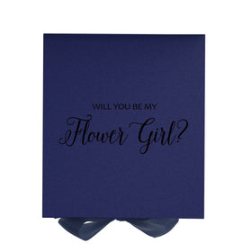 Will You Be My Flower Girl? Proposal Box Navy - No Border