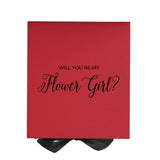 Will You Be My Flower Girl? Proposal Box Red w/ Black Bow - No Border