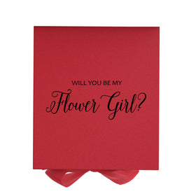 Will You Be My Flower Girl? Proposal Box Red - No Border