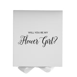 Will You Be My Flower Girl? Proposal Box White - No Border