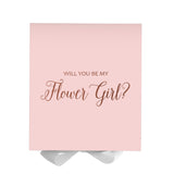 Will You Be My Flower Girl? Proposal Box Pink w/ White Bow - No Border