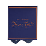 Will You Be My Flower Girl? Proposal Box Navy -  Border