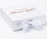 Will You Be My Flower Girl? Proposal Box White - No Border