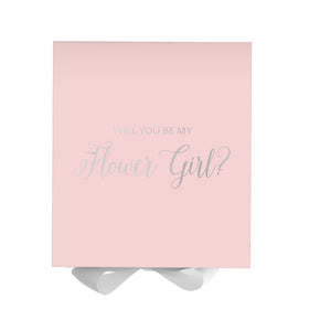 Will You Be My Flower Girl? Proposal Box Pink w/ White Bow - No Border