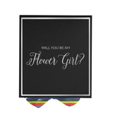 Will You Be My Flower Girl? Proposal Box black -  Border - Rainbow Ribbon