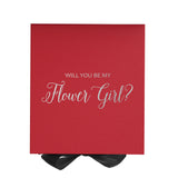 Will You Be My Flower Girl? Proposal Box Red w/ Black Bow - No Border