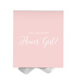 Will You Be My Flower Girl? Proposal Box Pink w/ White Bow - No Border