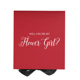 Will You Be My Flower Girl? Proposal Box Red w/ Black Bow - No Border