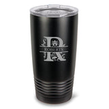 Monogrammed HÃºsavÃ­k 20 oz. Black Matte Double Wall Insulated Tumbler - All