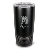 Monogrammed HÃºsavÃ­k 20 oz. Black Matte Double Wall Insulated Tumbler - All