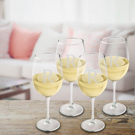 Personalized Wine Glasses - Set of 4 - White Wine - Wedding Gifts