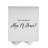 Will You Be My Man of Honor? Proposal Box White - No Border