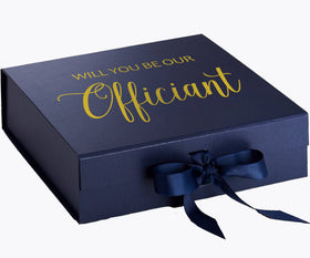 Will You Be our Officiant? Proposal Box Navy - No Border