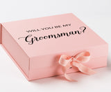 Will You Be My groomsman? Proposal Box Pink - No Border