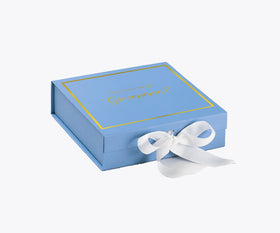 Will You Be My groomsman? Proposal Box Light Blue w/ white Bow-  Border