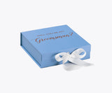 Will You Be My groomsman? Proposal Box Light Blue w/ white Bow- No Border