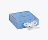 Will You Be My groomsman? Proposal Box Light Blue w/ white Bow-  Border