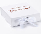 Will You Be My groomsman? Proposal Box White - No Border