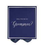 Will You Be My groomsman? Proposal Box Navy -  Border