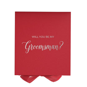 Will You Be My groomsman? Proposal Box Red - No Border