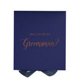 Will You Be My groomsman? Proposal Box Navy - No Border