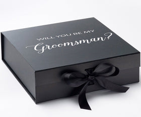 Will You Be My groomsman? Proposal Box black - No Border