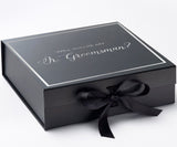 Will You Be My jr groomsman? Proposal Box black -  Border