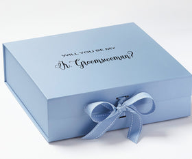 Will You Be My Jr Groomswoman? Proposal Box Light Blue - No Border