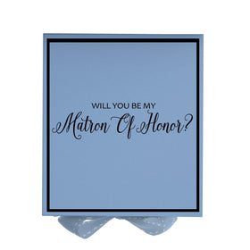 Will You Be My Matron of Honor? Proposal Box Light Blue -  Border