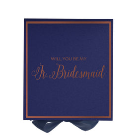 Will You Be My Jr Bridesmaid? Proposal Box Navy -  Border