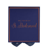 Will You Be My Jr Bridesmaid? Proposal Box Navy -  Border