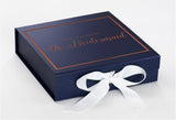 Will You Be My Jr Bridesmaid? Proposal Box Navy w/ White Bow -  Border