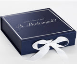 Will You Be My Jr Bridesmaid? Proposal Box Navy w/ White Bow -  Border