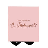 Will You Be My Jr Bridesmaid? Proposal Box Pink w/ Black Bow - No Border