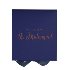 Will You Be My Jr Bridesmaid? Proposal Box Navy - No Border