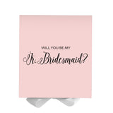 Will You Be My Jr Bridesmaid? Proposal Box Pink w/ White Bow - No Border